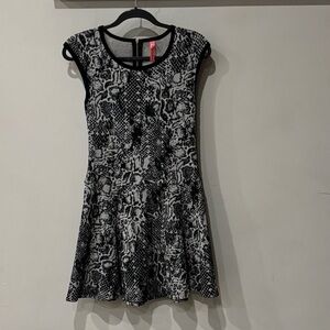 Party Dress!Black and Gray Patterned Mini Dress.Soft material and true to size!